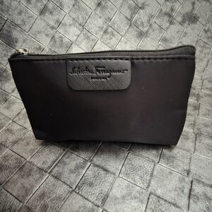 Salvatore Ferragamo Men’s Black Nylon Zip Pouch